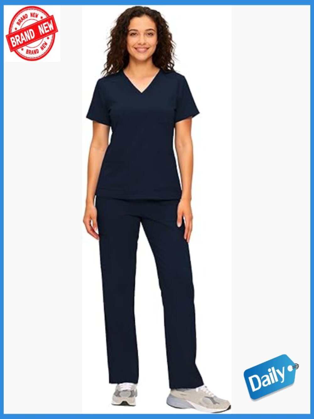 Scrub Set - V Neck Top and Cargo Pants with 12 Pockets
